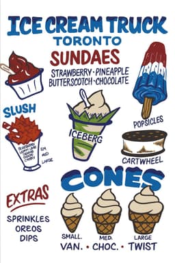 Full Hand-Drawn Ice Cream Truck Menu